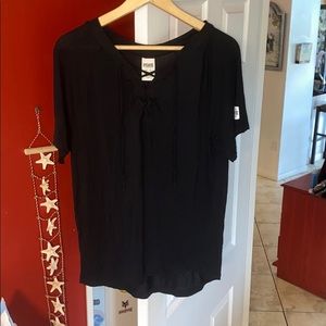black tie up soft comfy t shirt